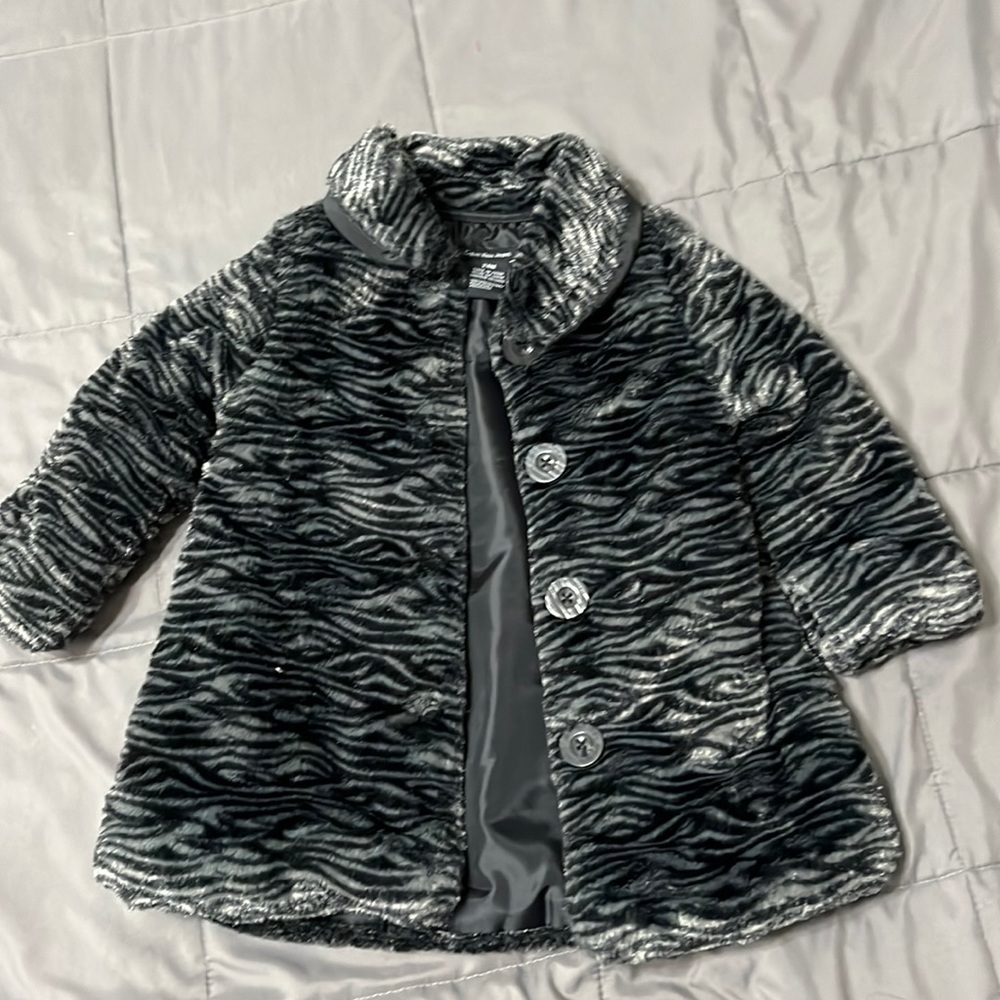 Girls’ faux fur coat by Calvin Klein, size 24M